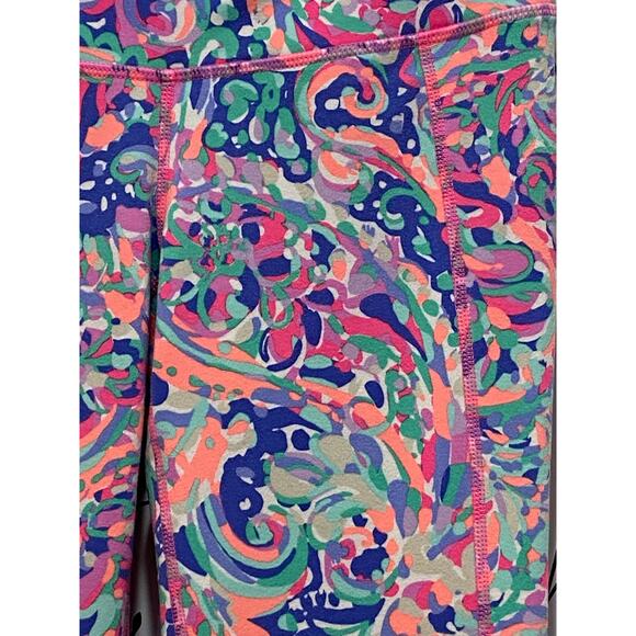 LILLY PULITZER LUXLETIC 21" Cropped Leggings Weekender La Playa SMALL Pastel - Picture 4 of 6